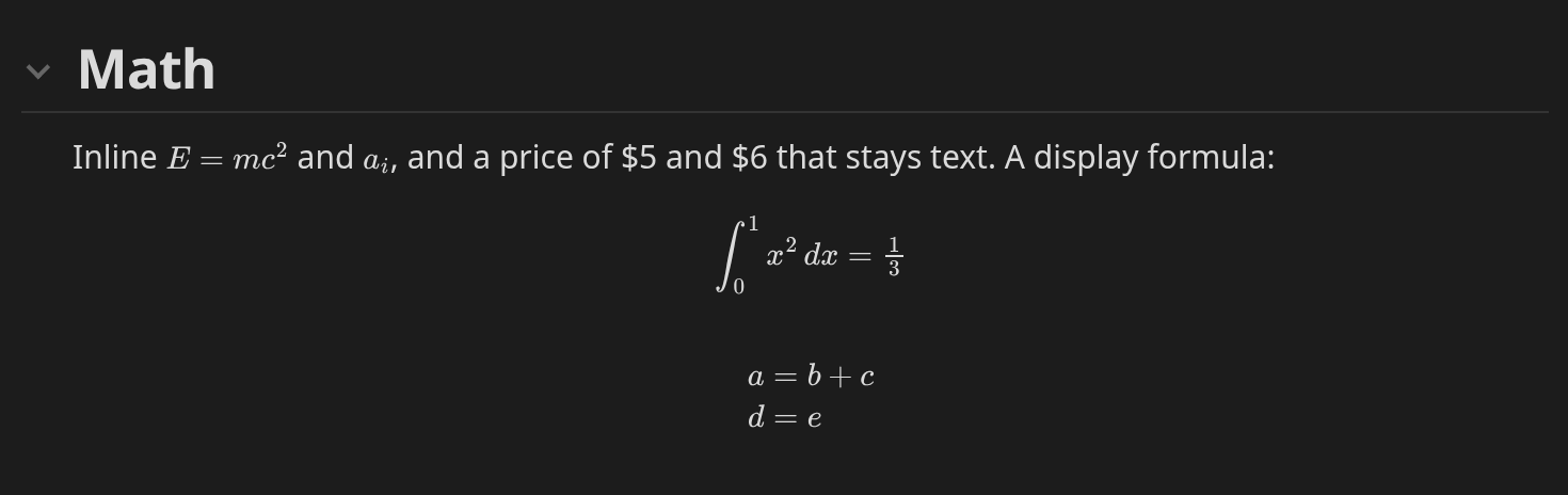 LaTeX math