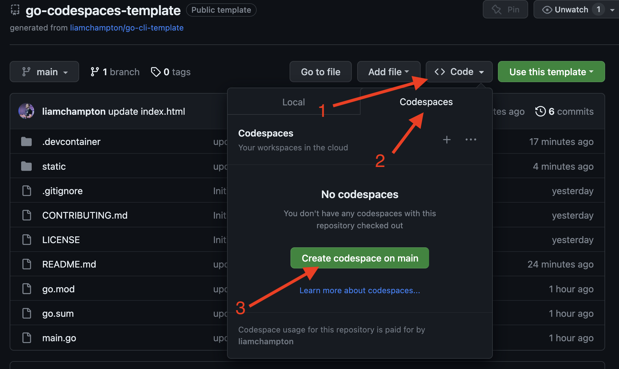 Codeing codespace