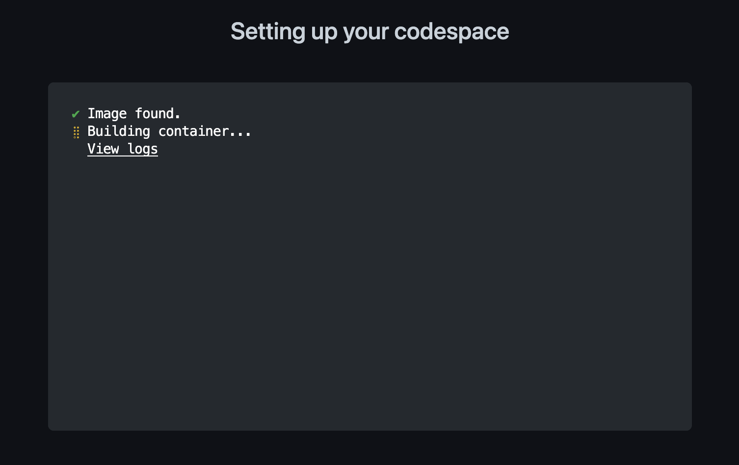 Codespace creation