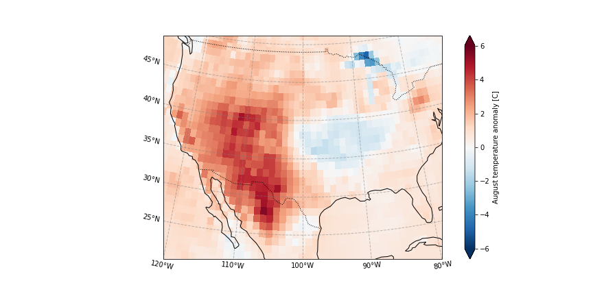 California Temperature August 2020