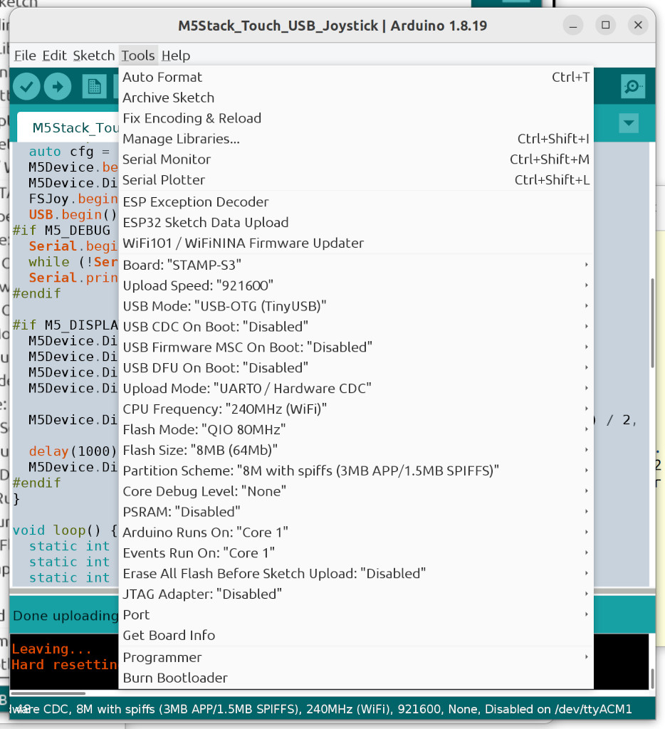 Arduino IDE 1.8.19 build options