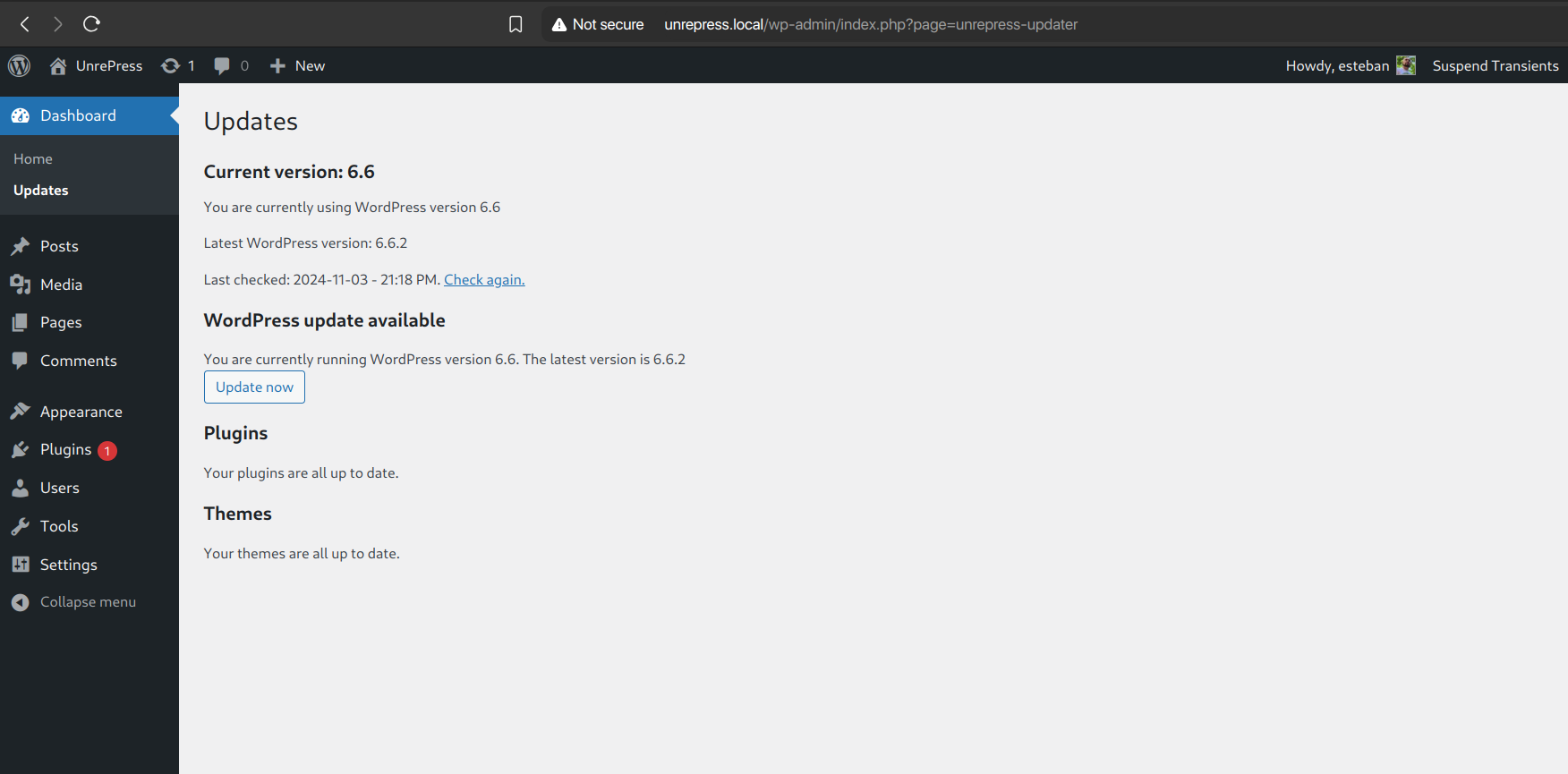 UnrePress updates, pending core update