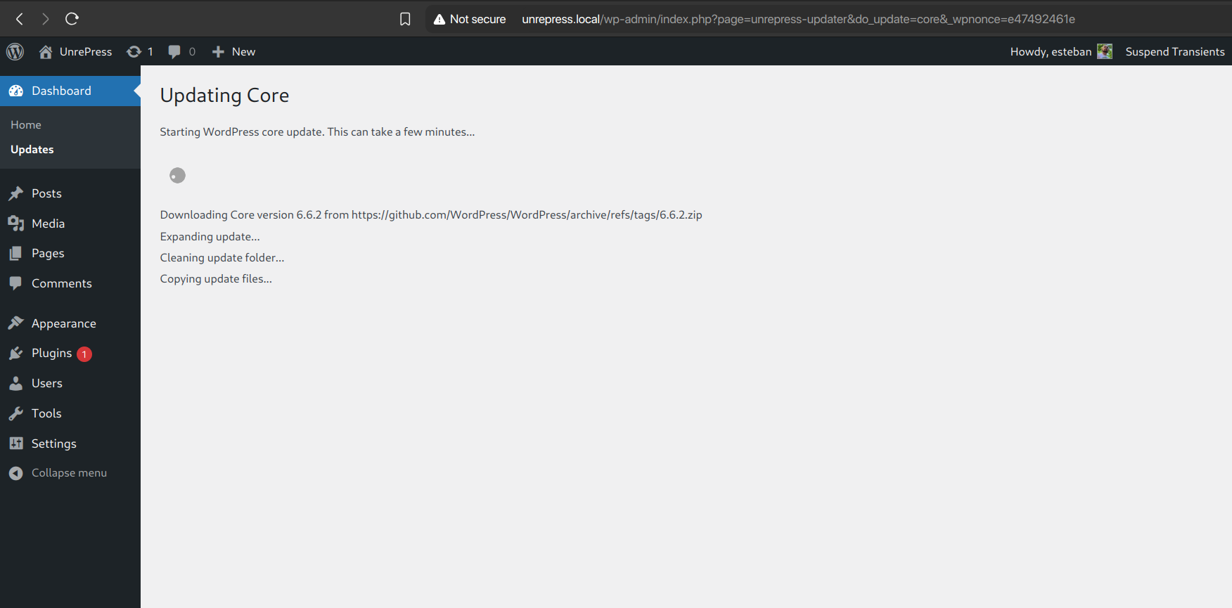 UnrePress, updating core