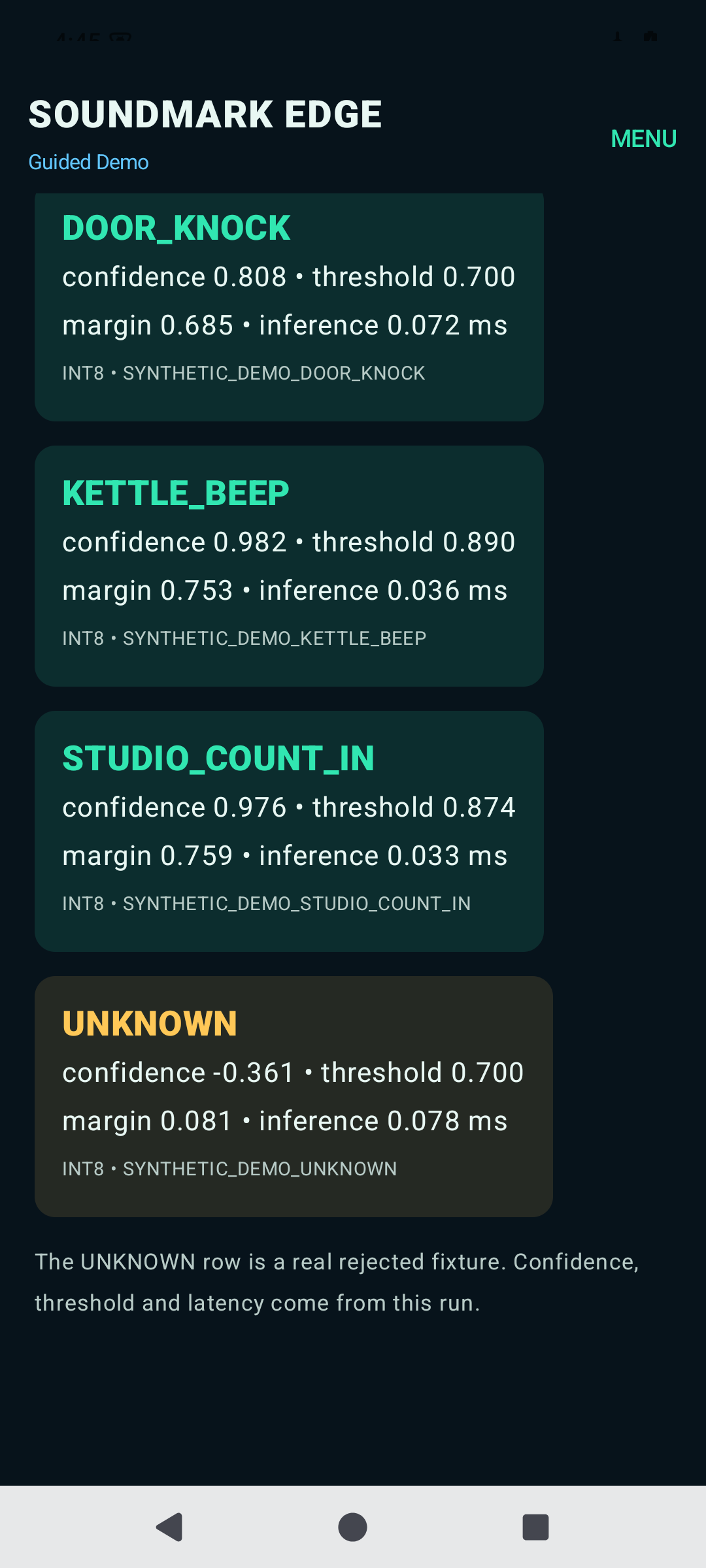 Guided Demo with known and UNKNOWN fixture inference