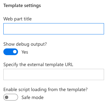 Template settings