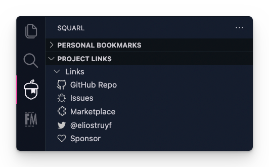 Team bookmark view