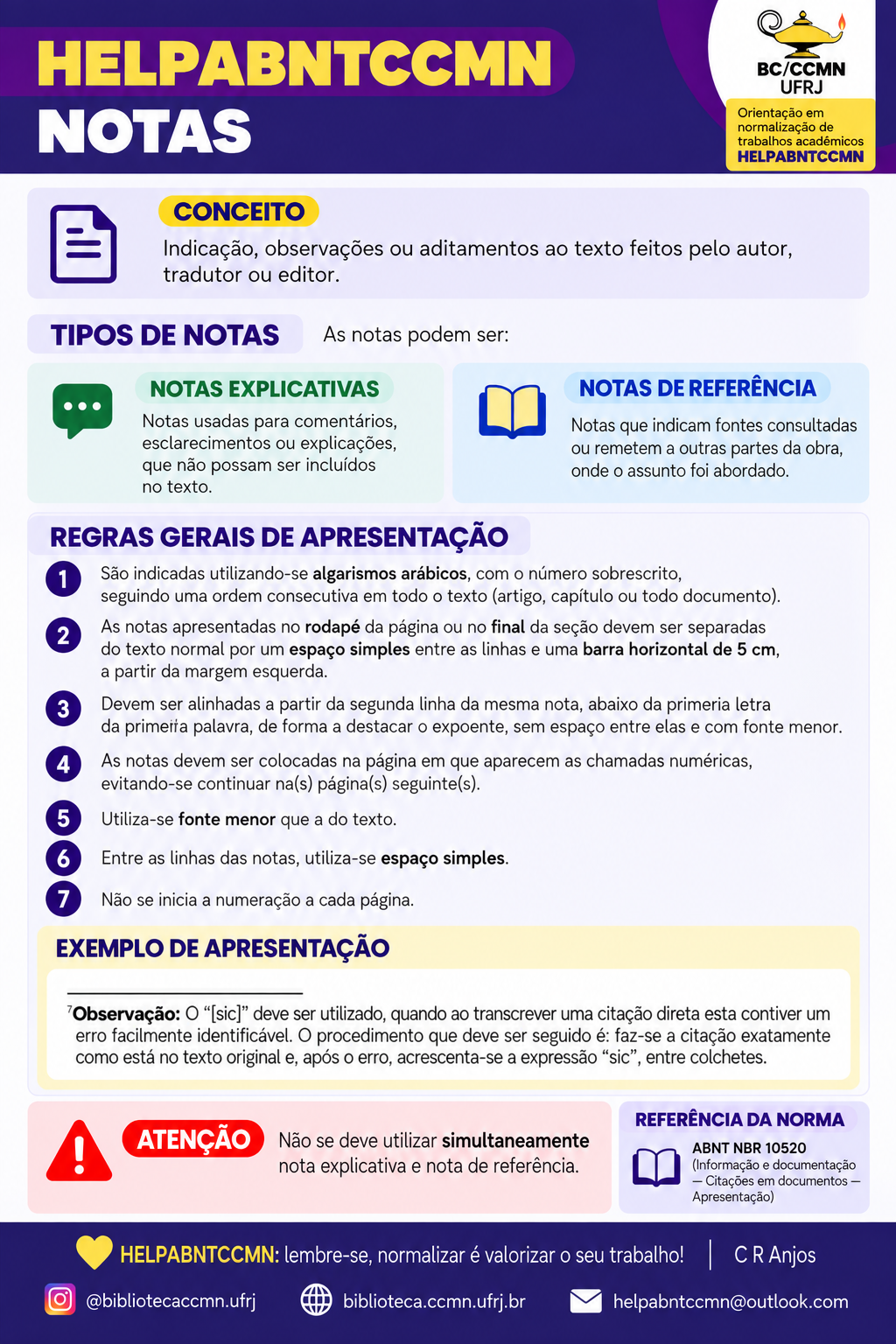 Notas em trabalhos acadêmicos
