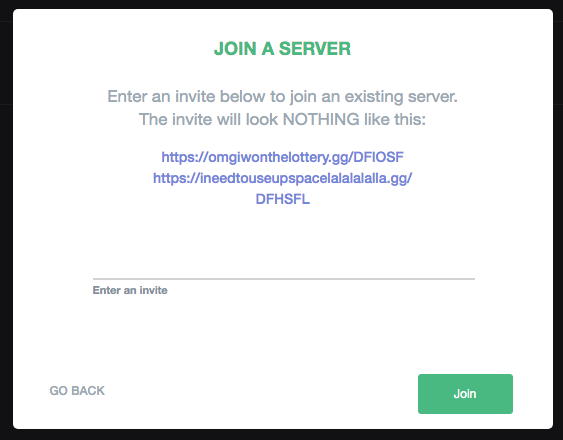 Join Server Modal