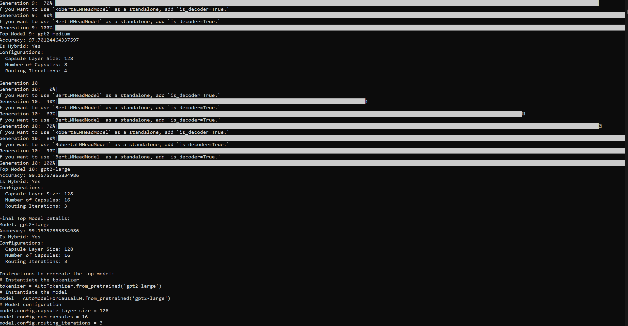 Terminal output for hybrid_llm_capsule.py