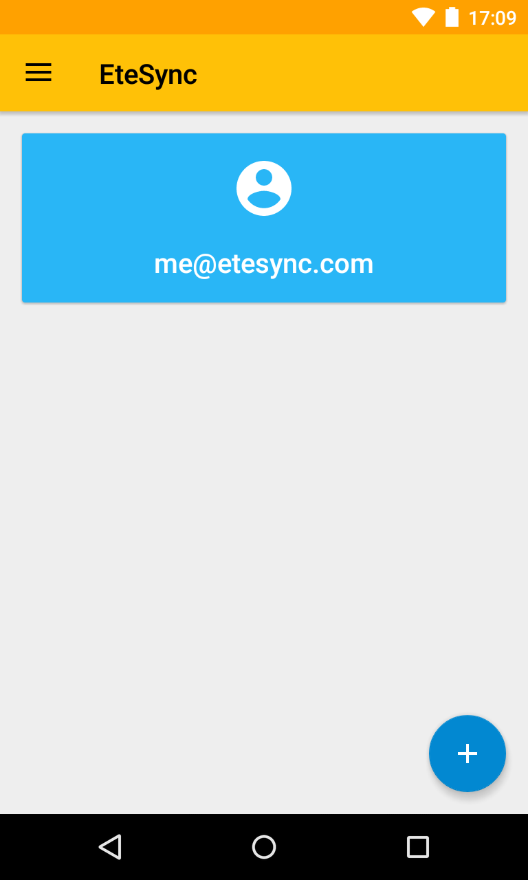 Screenshot 1 of EteSync — opens full size
