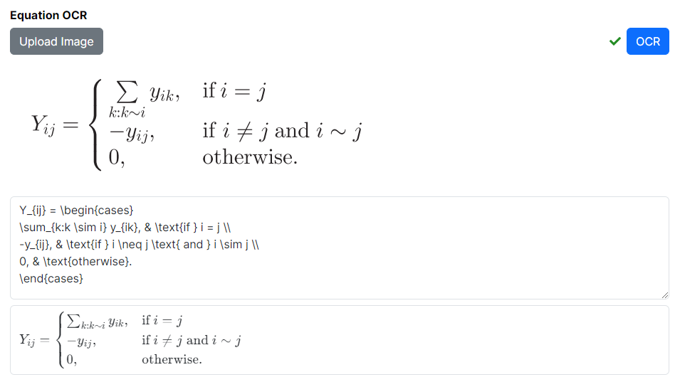 Equation OCR Homepage