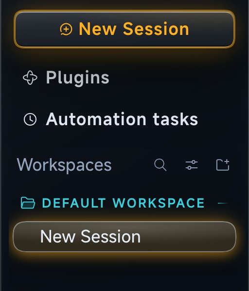 Workspace folder HUD badge in the official sidebar