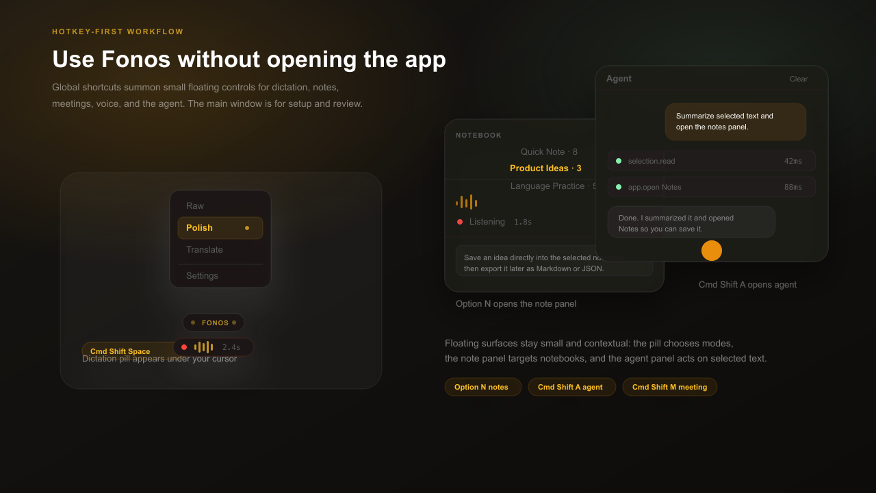 Floating controls