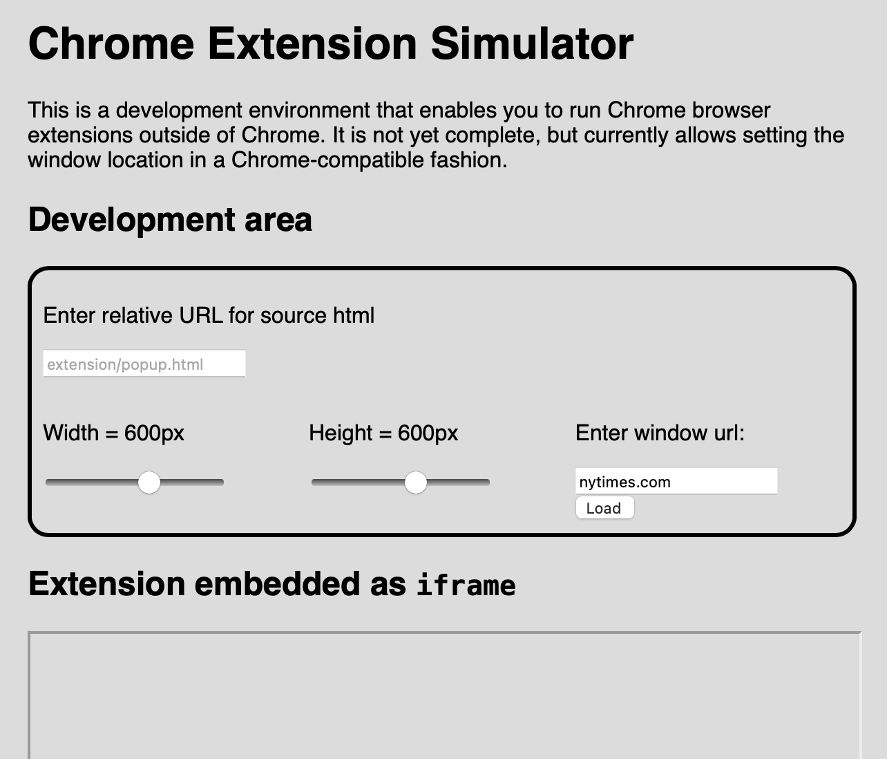 The chrome extension simulator debugging environment