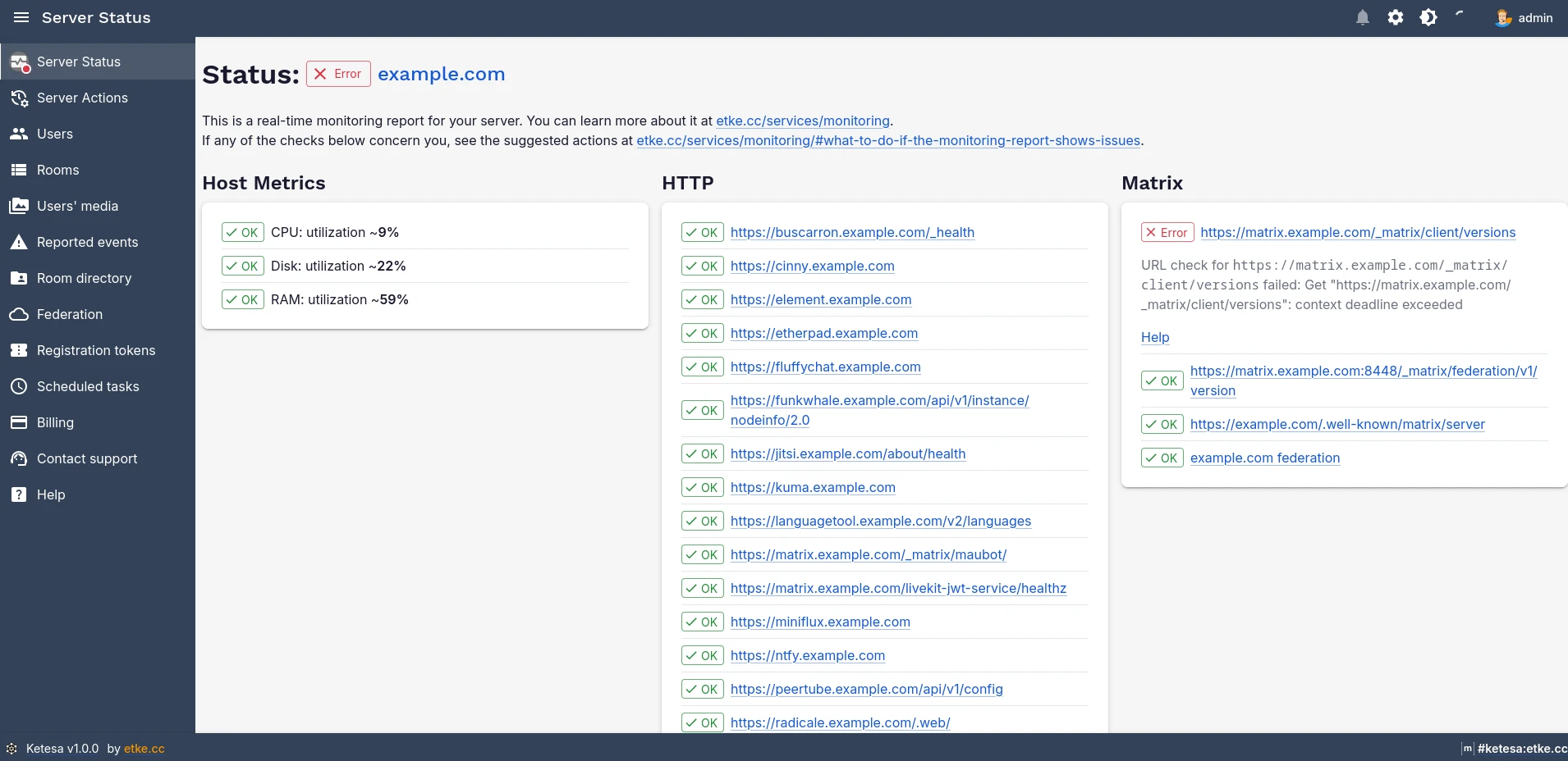 Server Status Page (light)