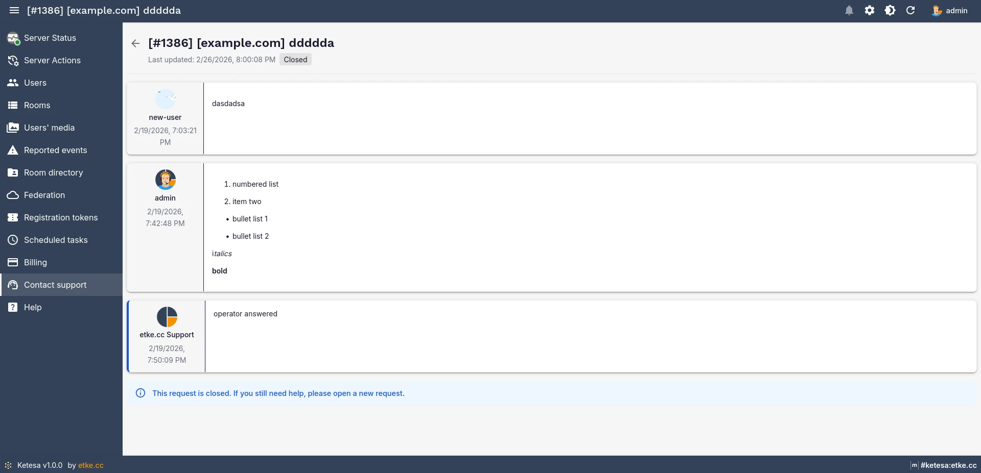 Support — Closed Thread (light)