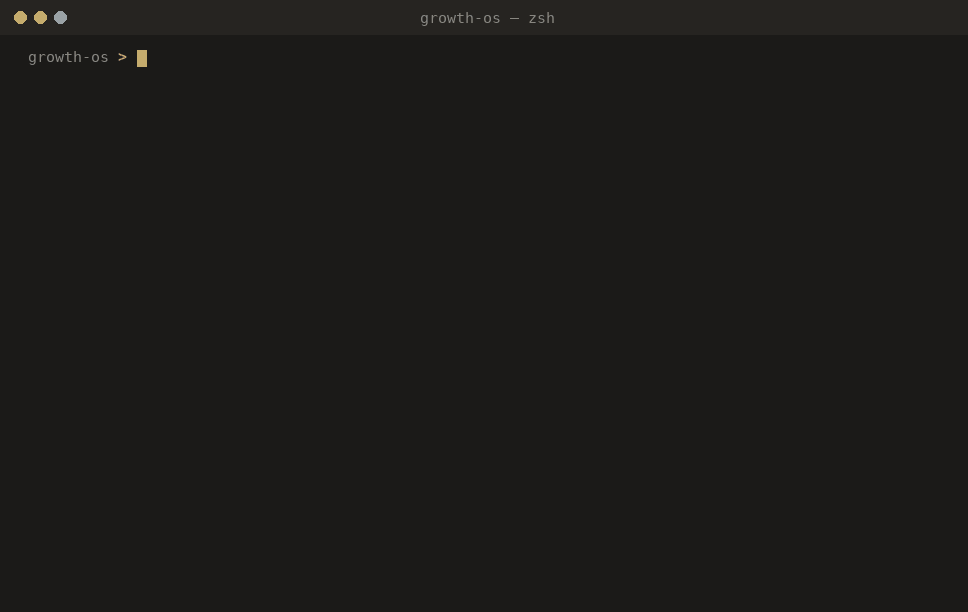 Claude Code Growth OS — the /demo-briefing morning ritual running on fictional demo data