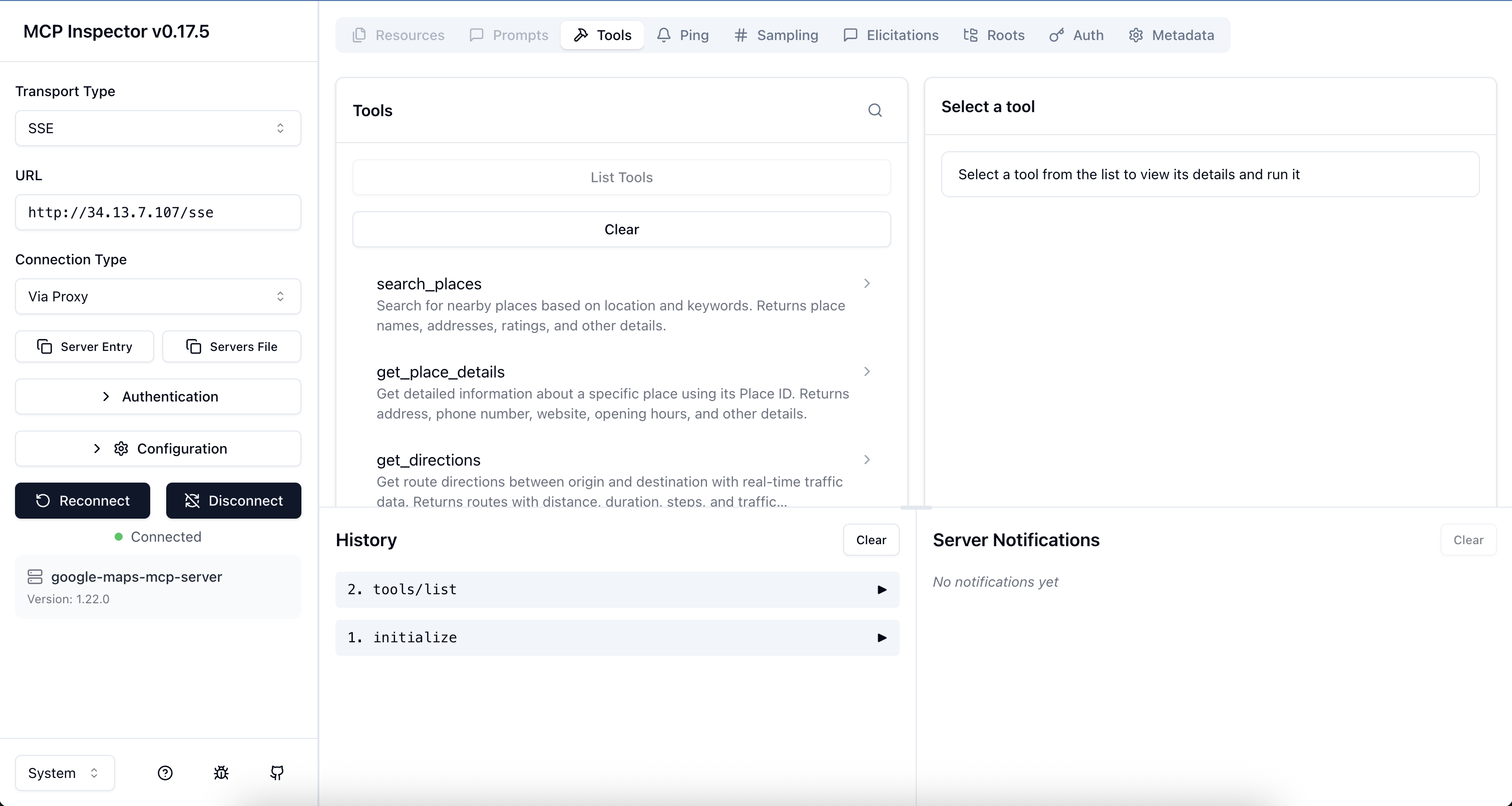 MCP Inspector - Verifying Remote Deployment