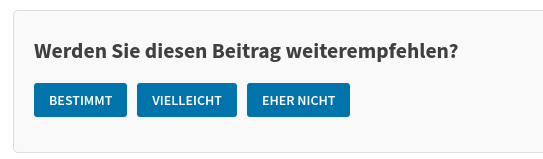 Umfrage unter einem Beitrag
