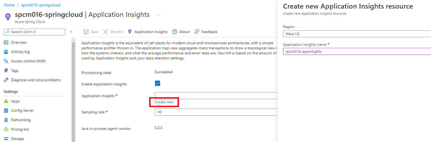 Appplication Insights creation