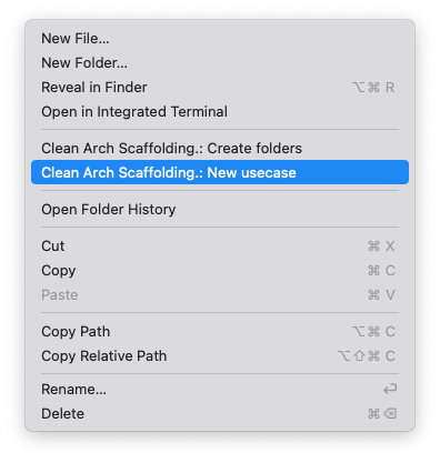 Clean Arch Scaffolding > New Feature