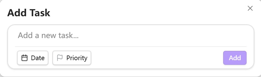 task quick add modal