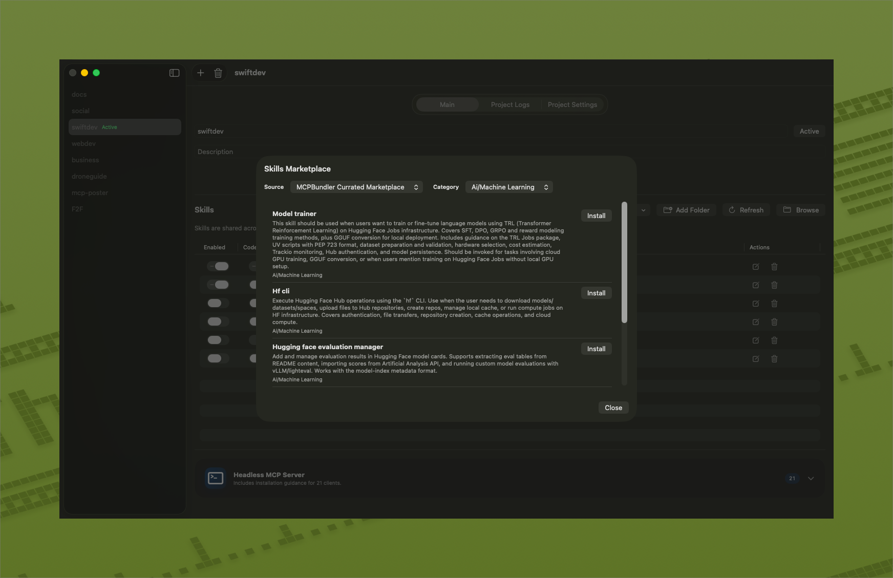 Skills marketplace