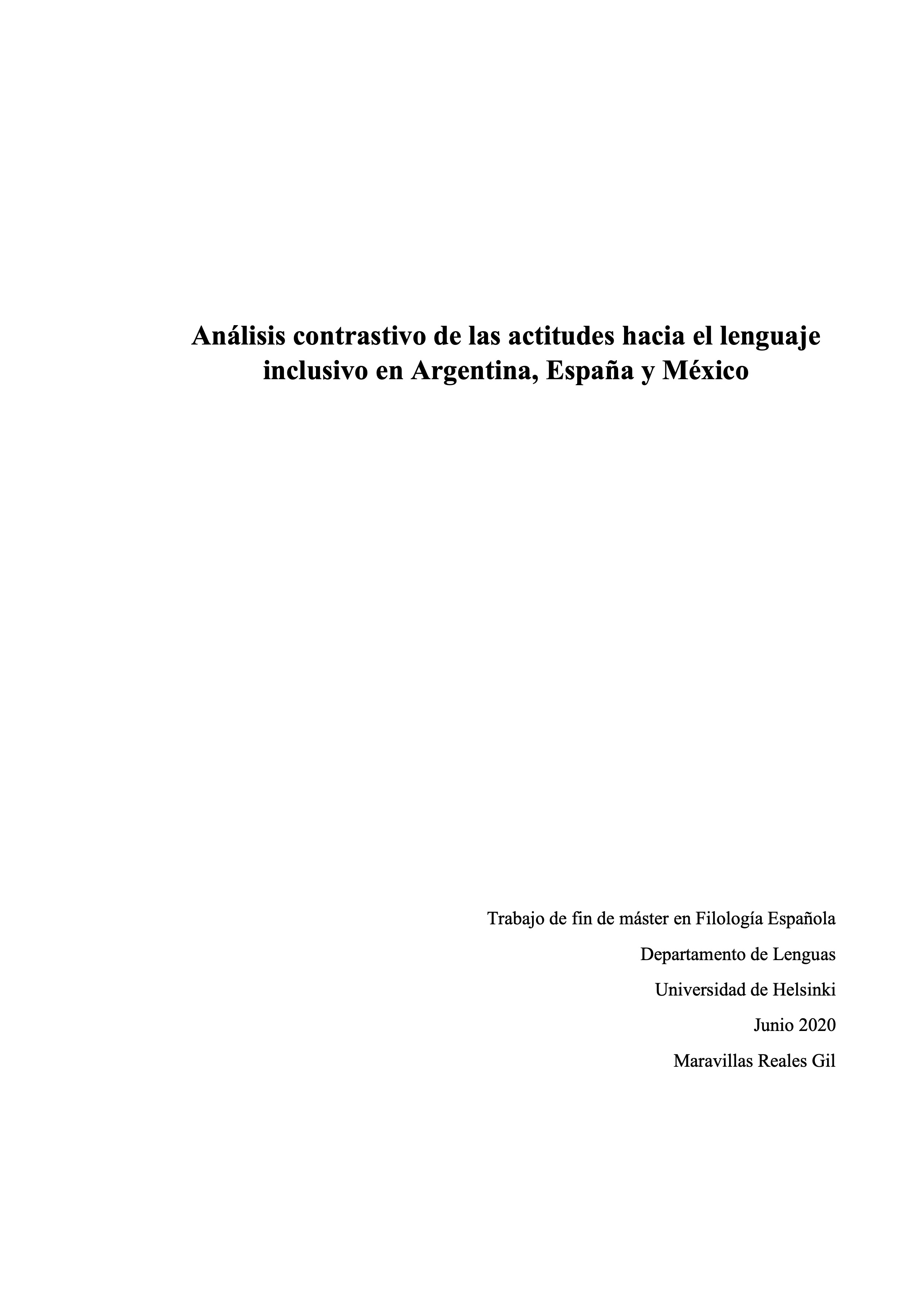 Análisis contrastivo de las actitudes hacia el lenguaje inclusivo en Argentina, España y México