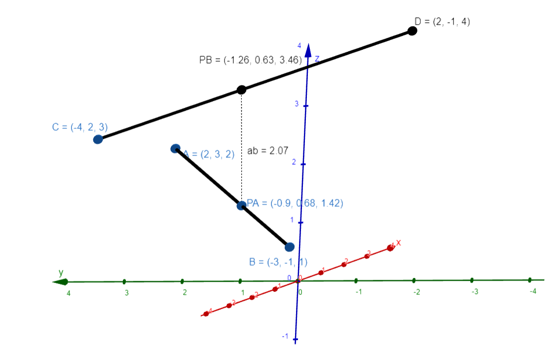 Segments shortest distance in 3D space