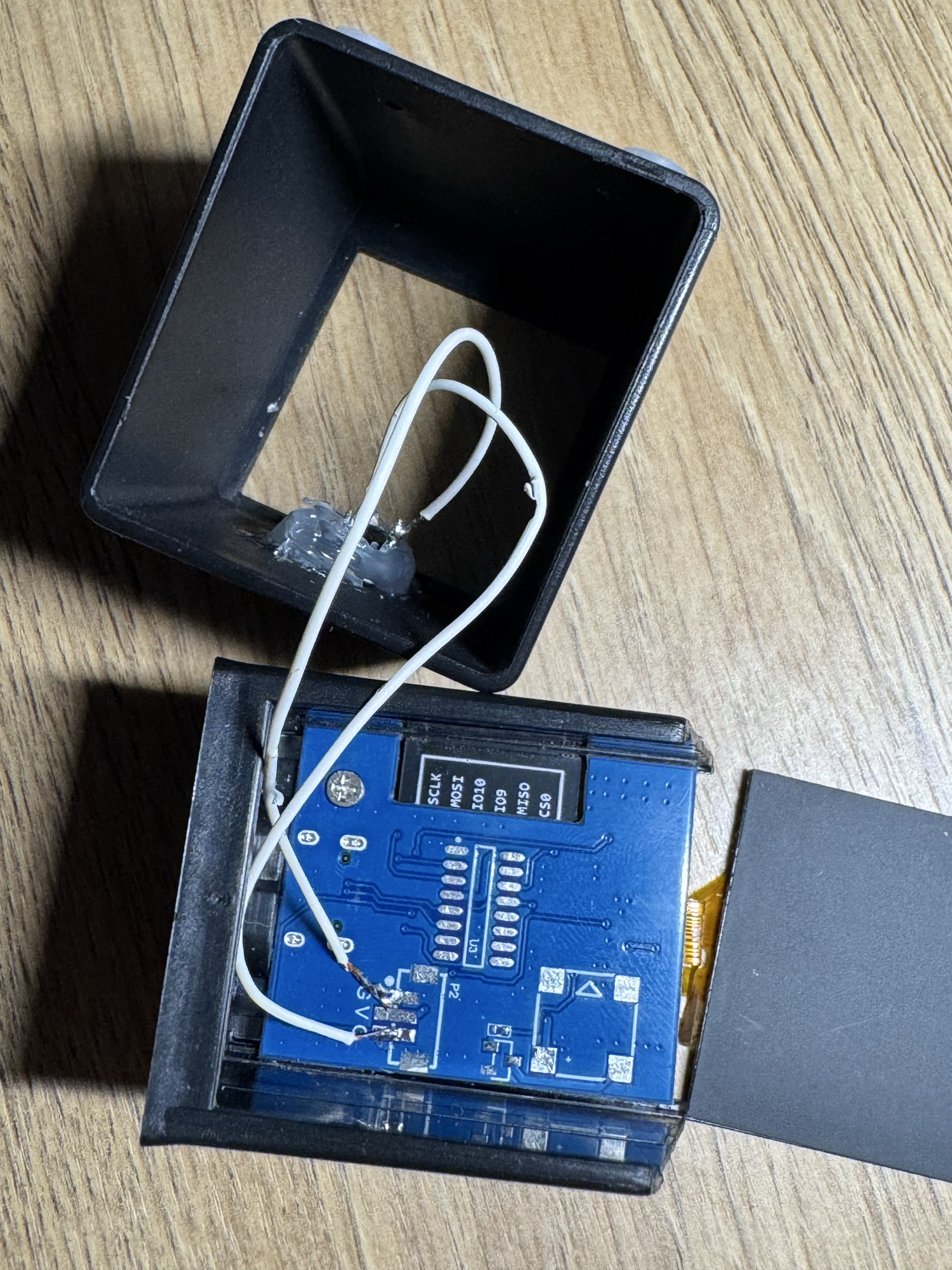 Button wiring inside the clock