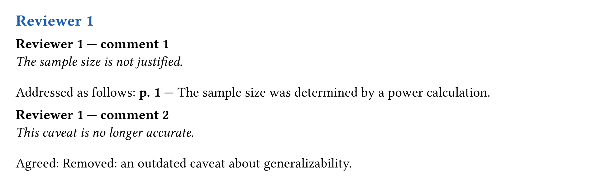 The passage quoted back in the response letter, with its real page number