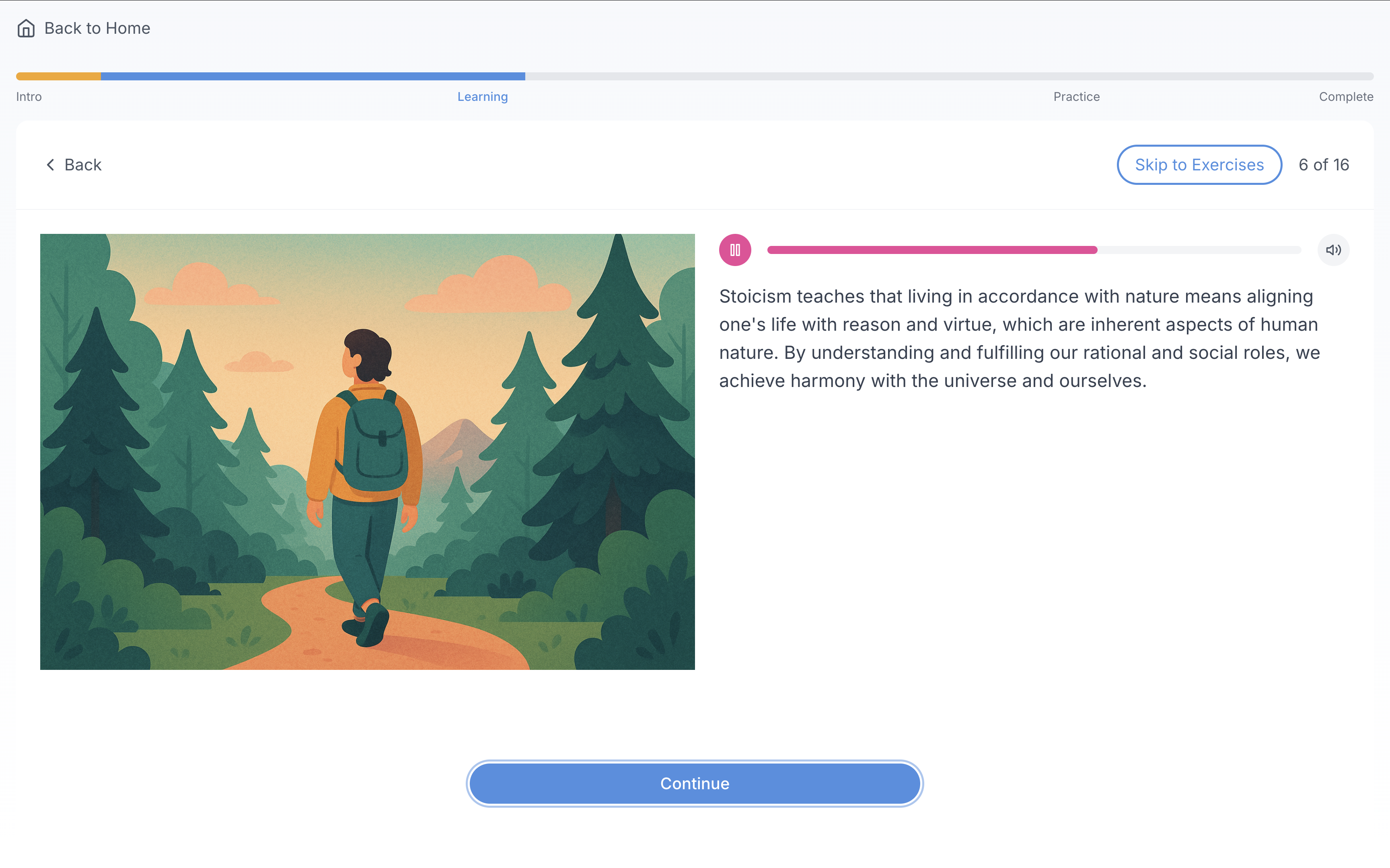 Learn Interface Demo
