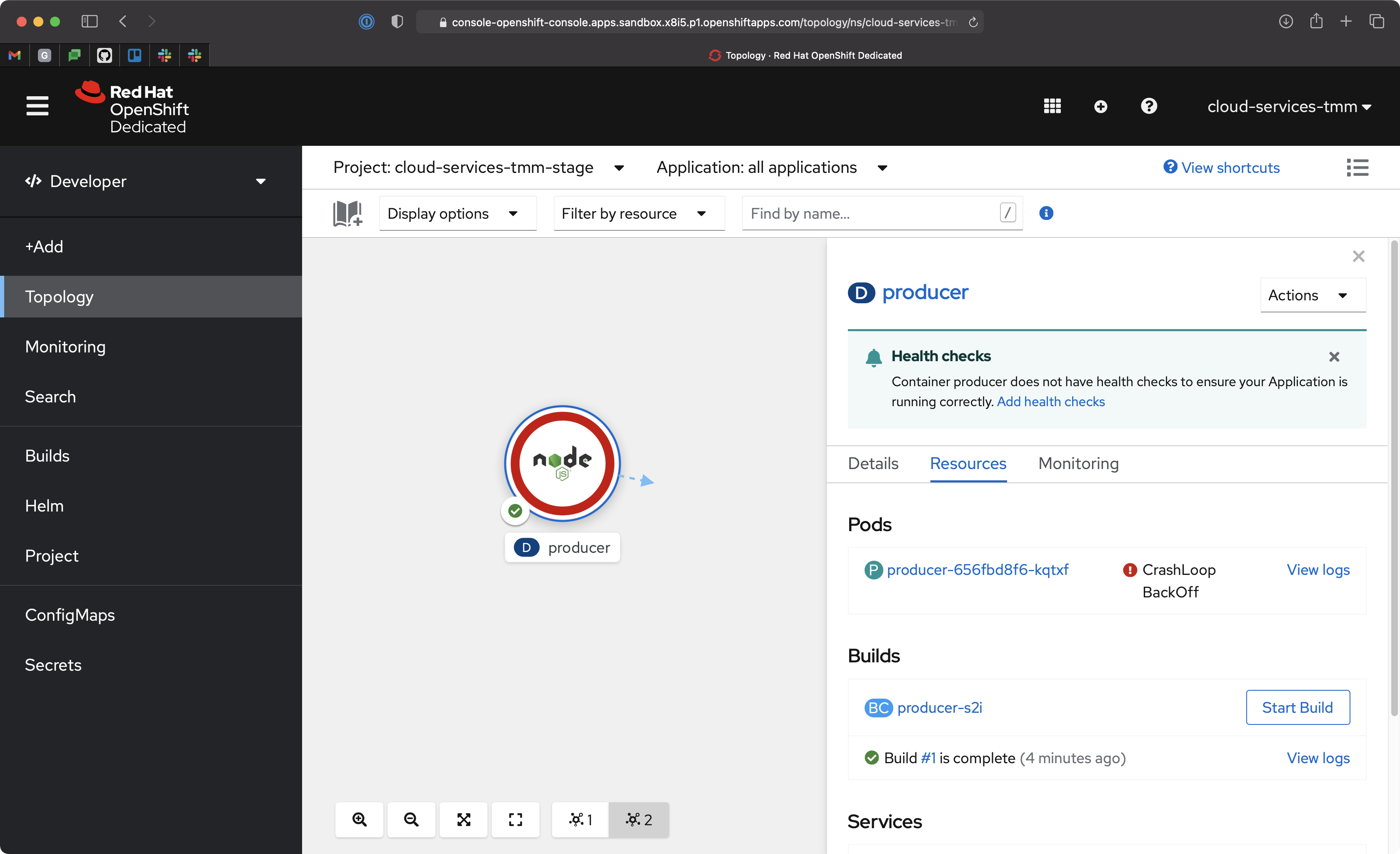 Application Crashing on OpenShift