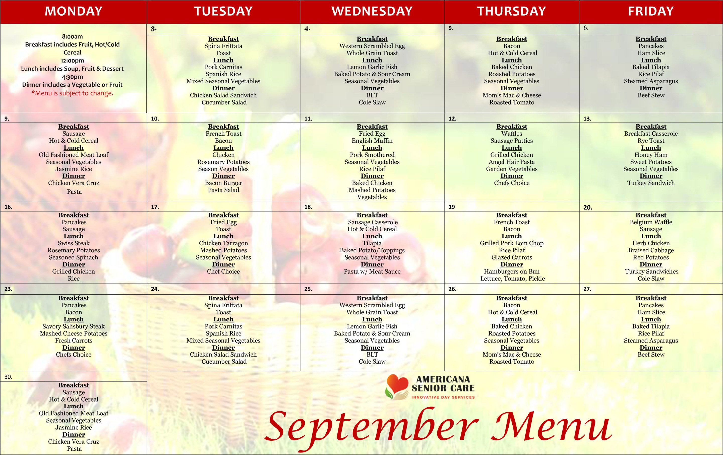 september menu