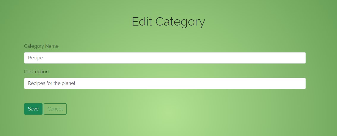 Image of Edit Category screen