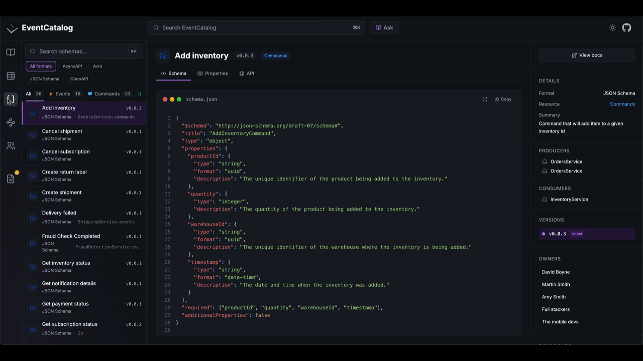 Schema explorer