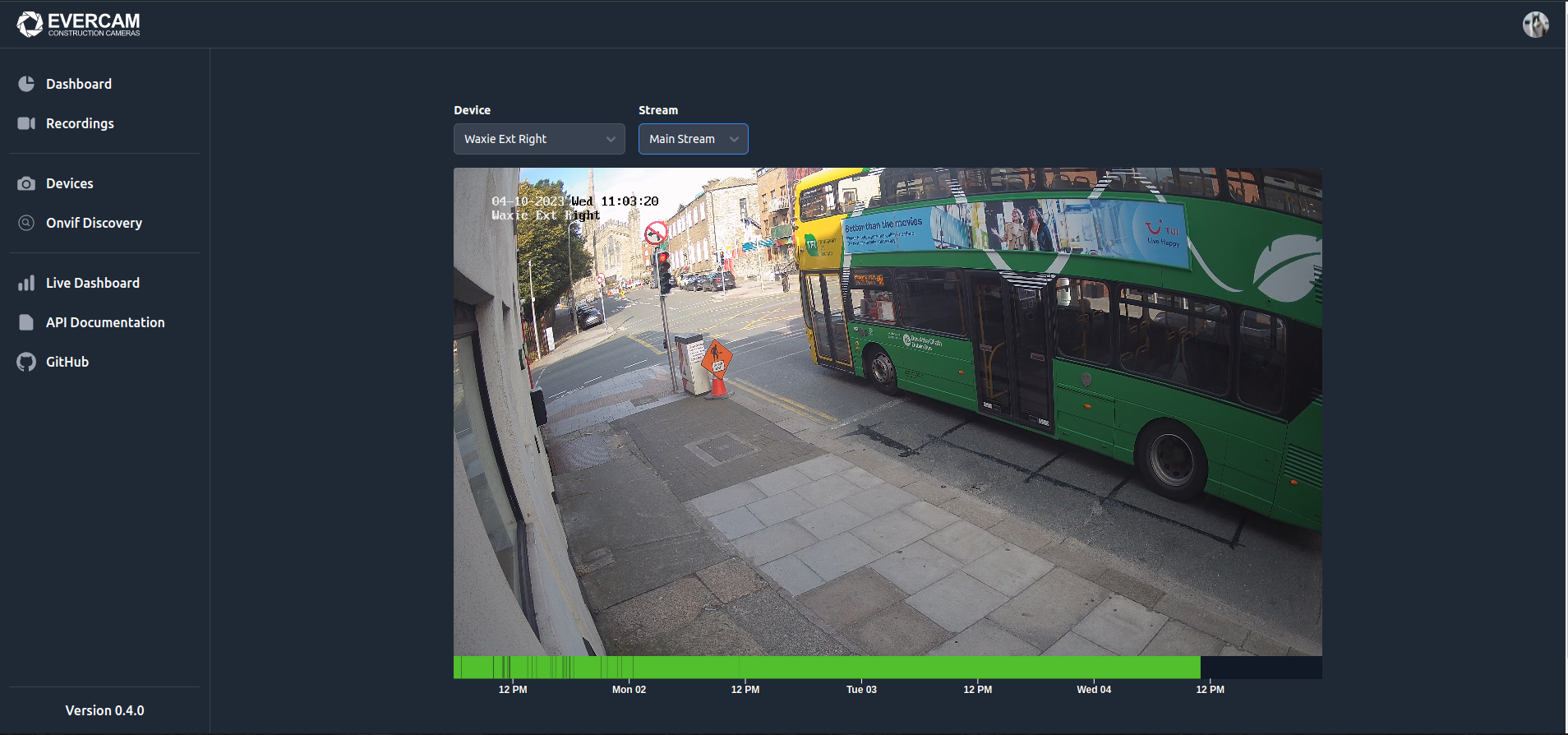 ExNVR dashboard