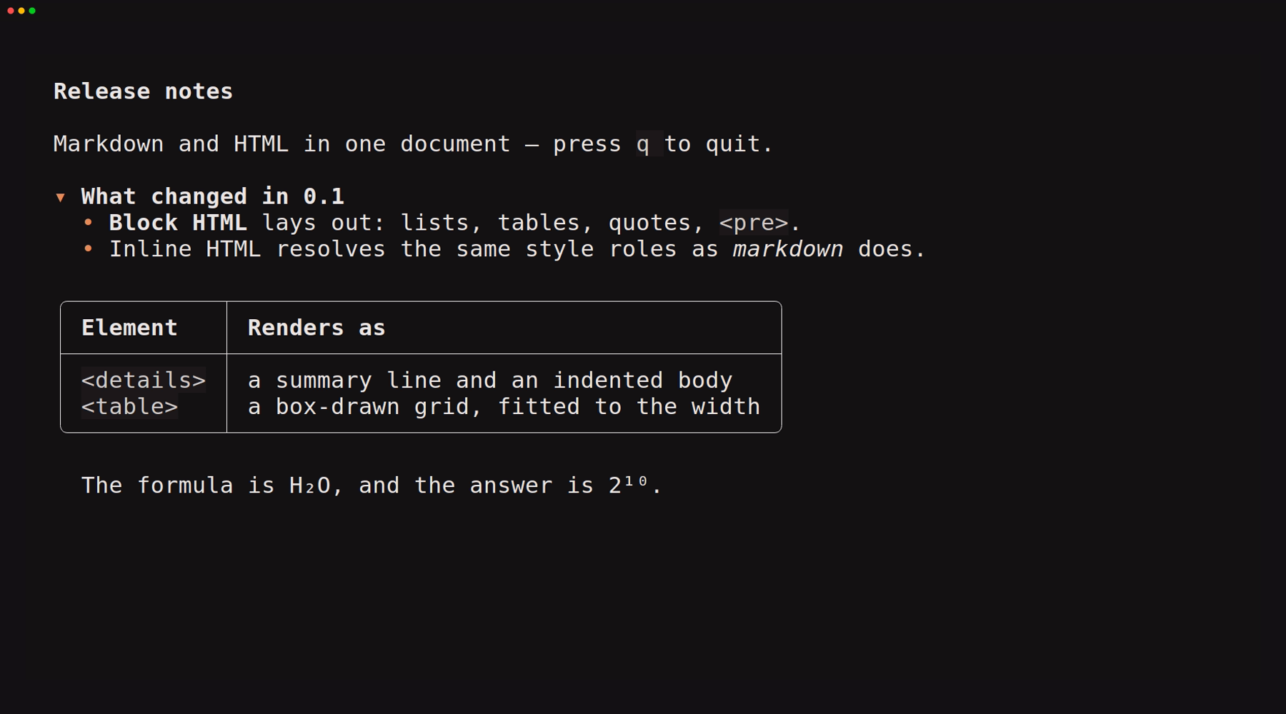 HTML blocks in markdown