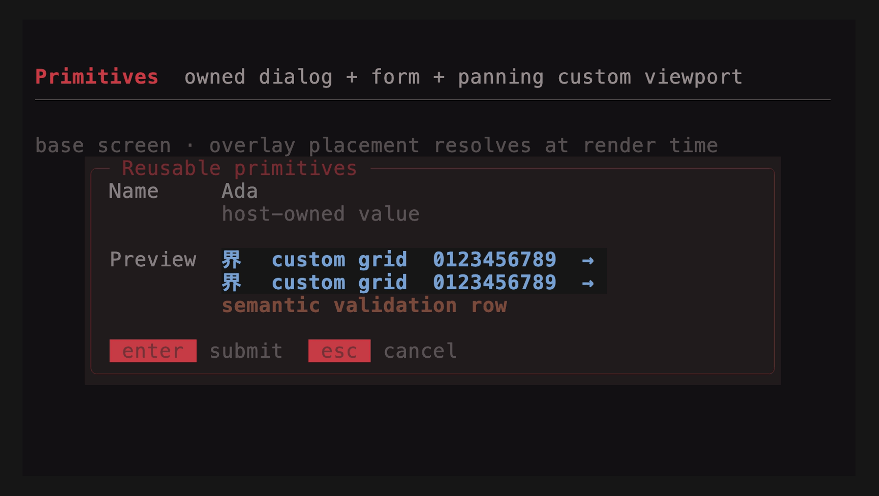 owned primitives demo