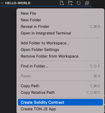 Create Solidity contract