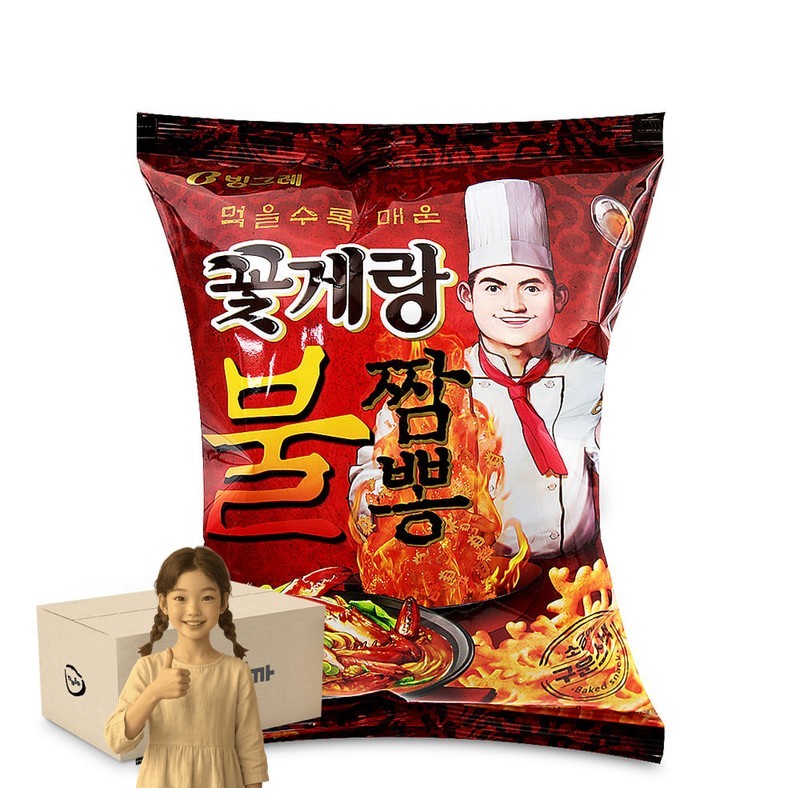 빙그레 꽃게랑 불짬뽕 70gx박스16개
