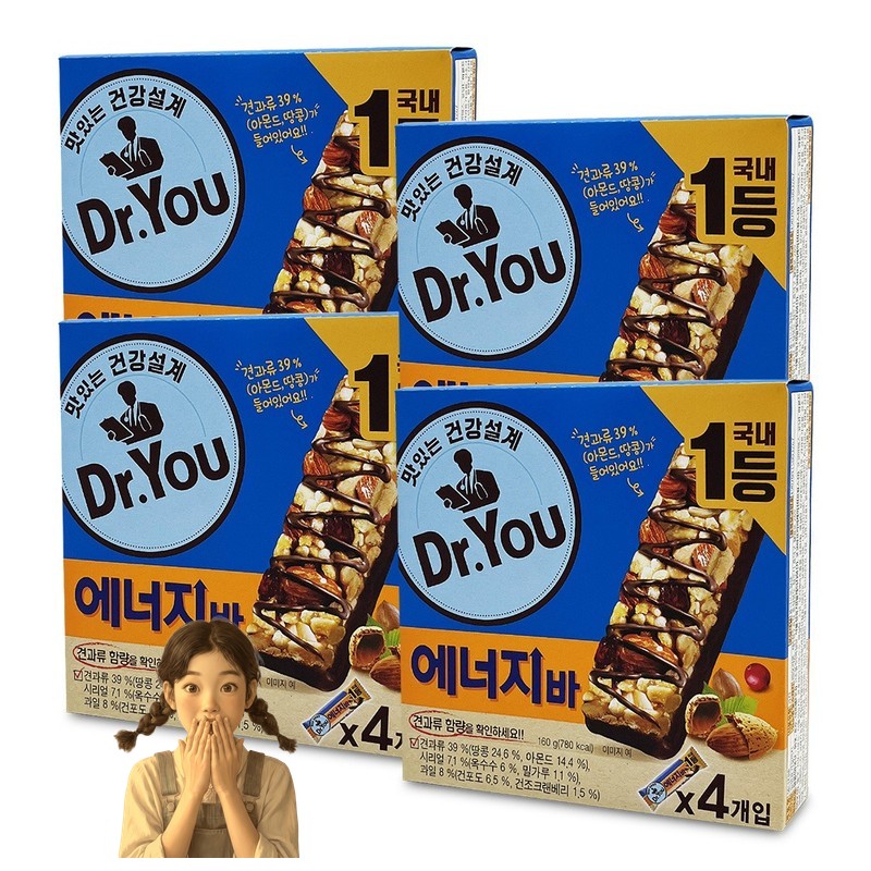 오리온 닥터유 에너지바 160g 4입 x4개 스낵 야식