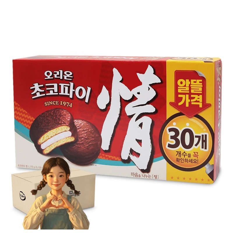 오리온 초코파이 1170g 30개입 1박스-6개