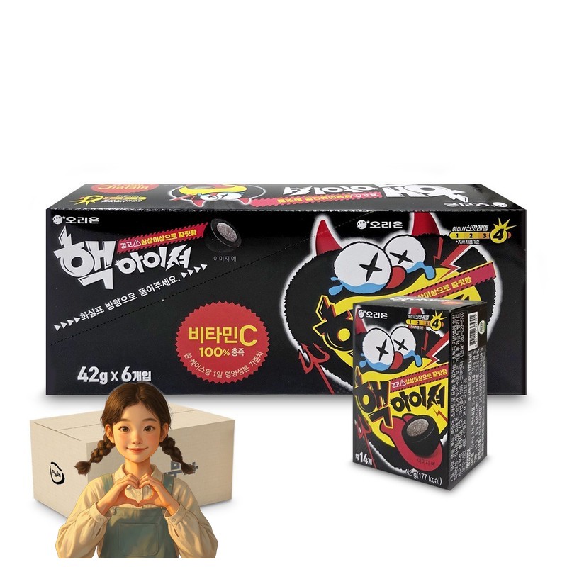 오리온 핵아이셔 츄잉캔디 42gx6개 1박스-4통