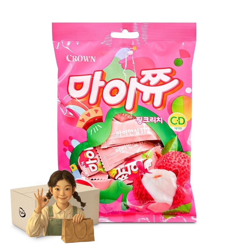 크라운 마이쮸 핑크리치 100g 1박스 -20개