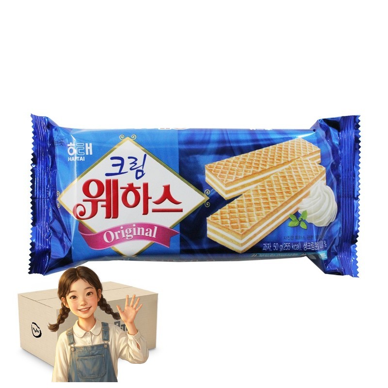 해태 크림 웨하스 50g 1박스-40개