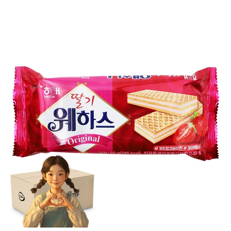 해태 딸기 웨하스 50g 1박스-40개