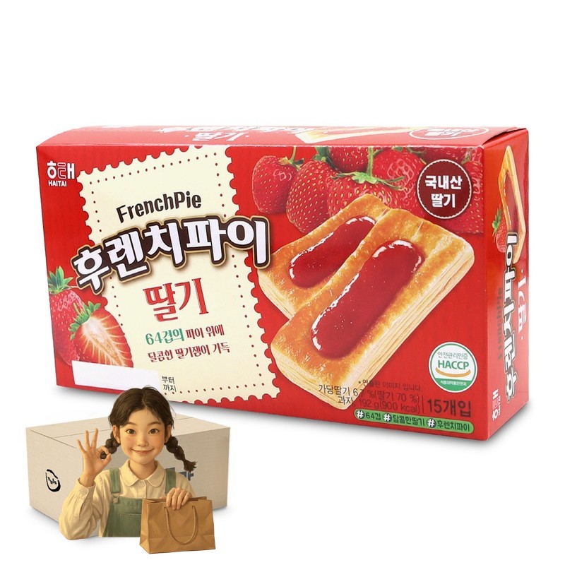 해태 후렌치파이 딸기 192g 1박스-12개