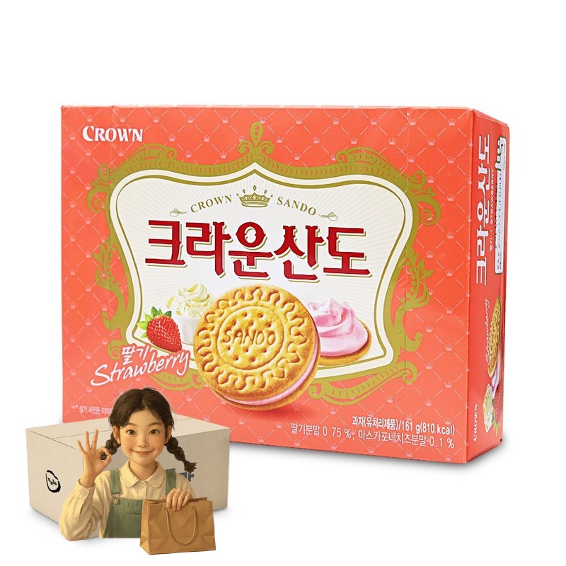 크라운 산도 딸기 161g 1박스-12개