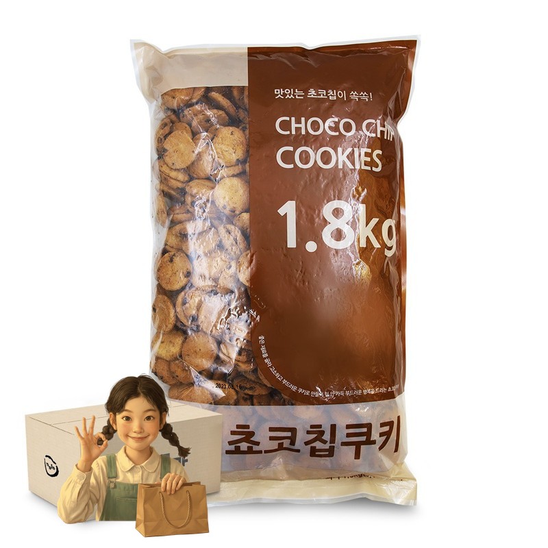 신흥 초코칩쿠키 1.8kg 대용량 벌크 1박스-2개 간식거리